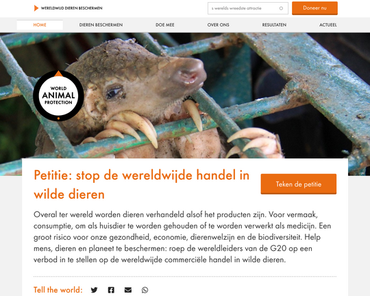 World Animal Protection Nederland Logo